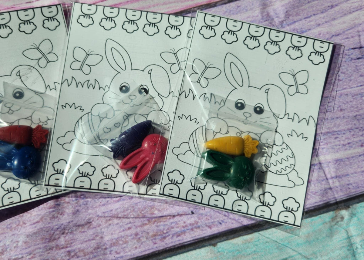 Bunny Coloring Kit with bunny and carrot Crayon – Perfect Easter Basket Filler for Kids - Easter Baskets - Kids Activity