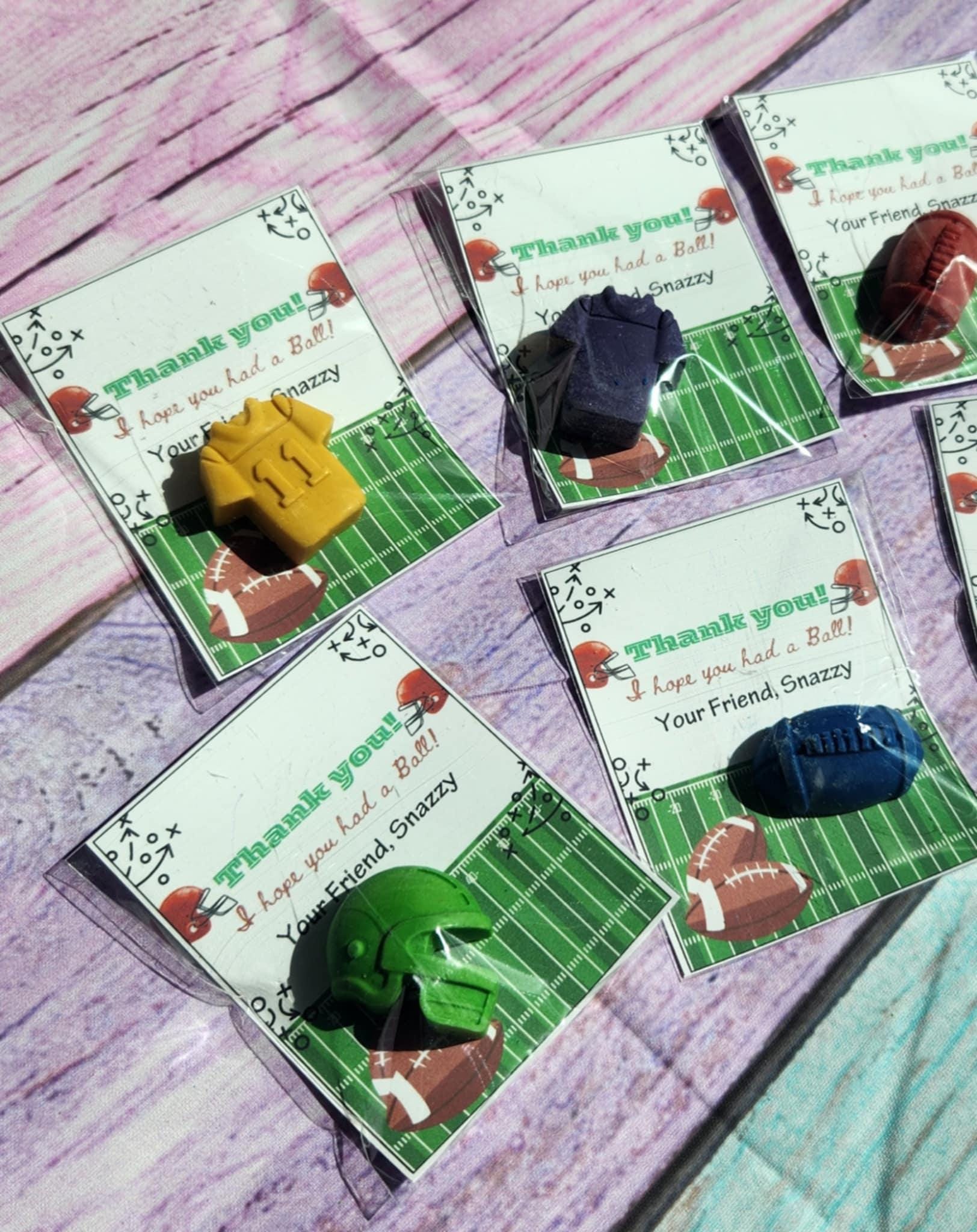 Football Party Favors - Football Crayons for Kids, Team Party Goodie Bag Fillers, Birthday Favor Set, Non‑Toxic Custom Crayons
