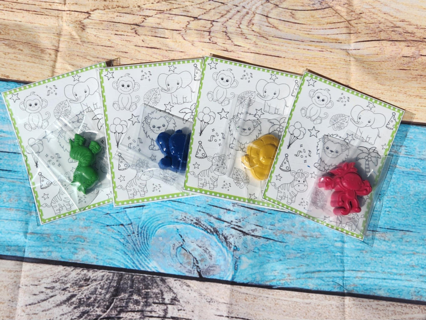 Jungle-Themed Coloring Kit – Fun Animal Coloring Pages & Shaped Crayons | Safari Party Favors | Kids Activity