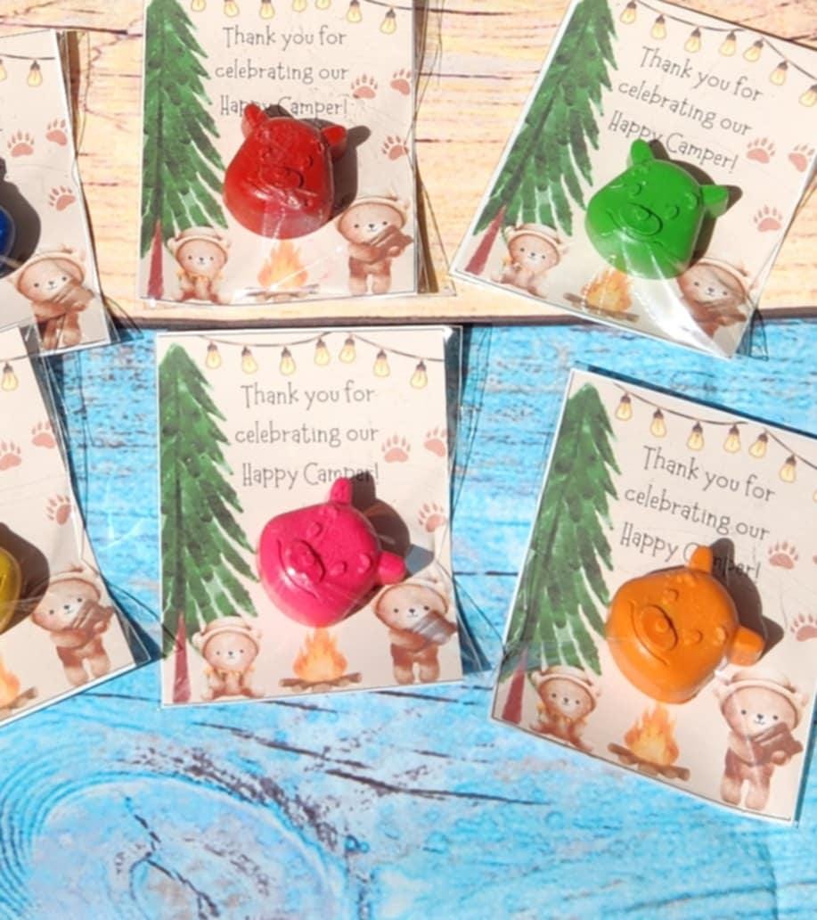 Camping Party Favors: Bear Crayon Thank You Cards