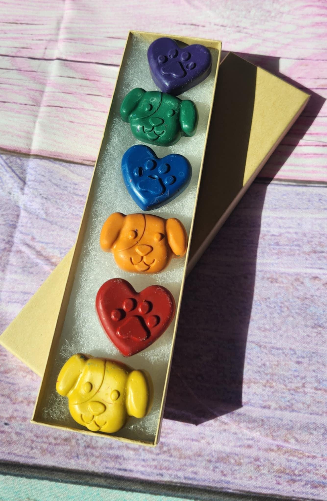Dog Paw & Heart Crayons: Puppy Party Favors, Non-Toxic Crayons
