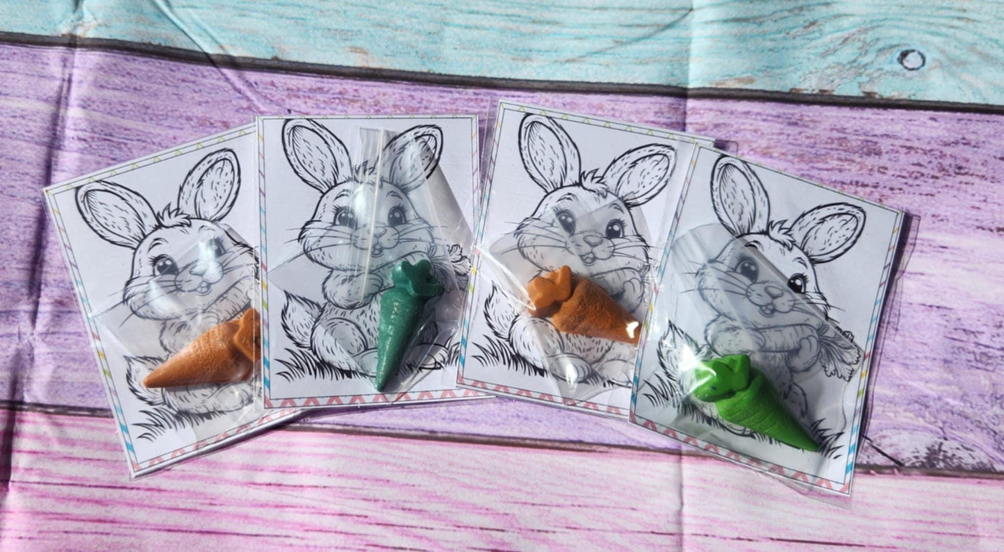 Easter Bunny Coloring Kit | Carrot Crayons | Kids Easter Basket Filler | Easter Party Favors | Non-Toxic Crayons | Spring Activity for Kids