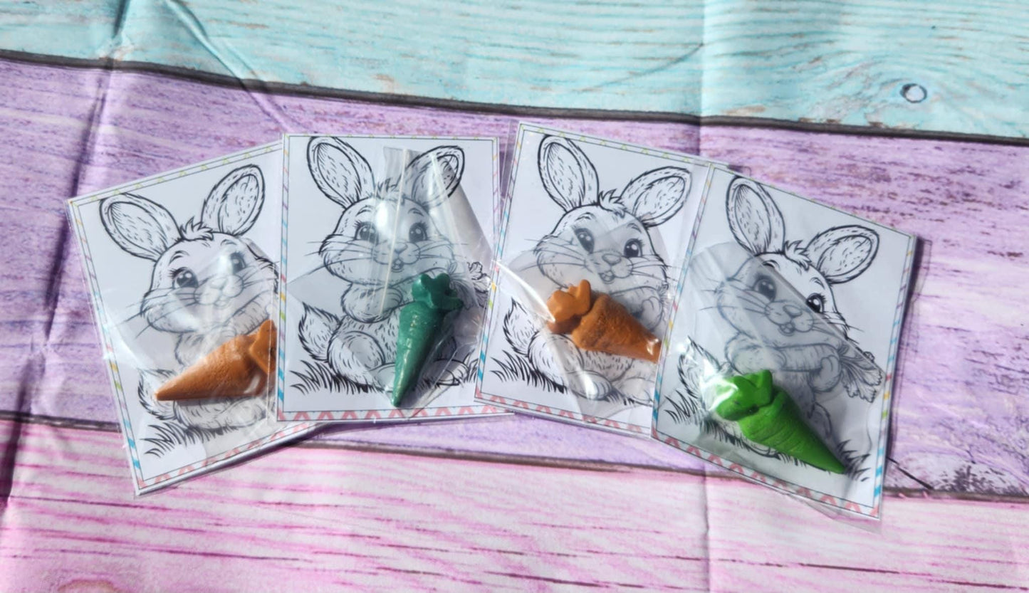 Easter Bunny Coloring Kit | Carrot Crayons | Kids Easter Basket Filler | Easter Party Favors | Non-Toxic Crayons | Spring Activity for Kids