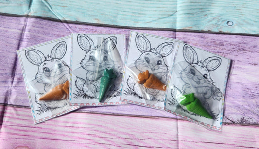 Easter Bunny Coloring Kit | Carrot Crayons | Kids Easter Basket Filler | Easter Party Favors | Non-Toxic Crayons | Spring Activity for Kids
