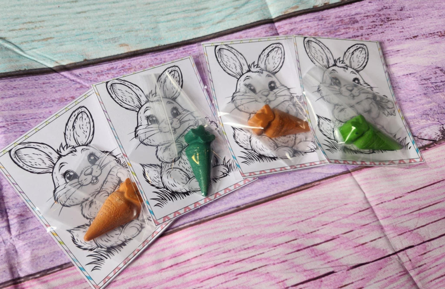Easter Bunny Coloring Kit | Carrot Crayons | Kids Easter Basket Filler | Easter Party Favors | Non-Toxic Crayons | Spring Activity for Kids