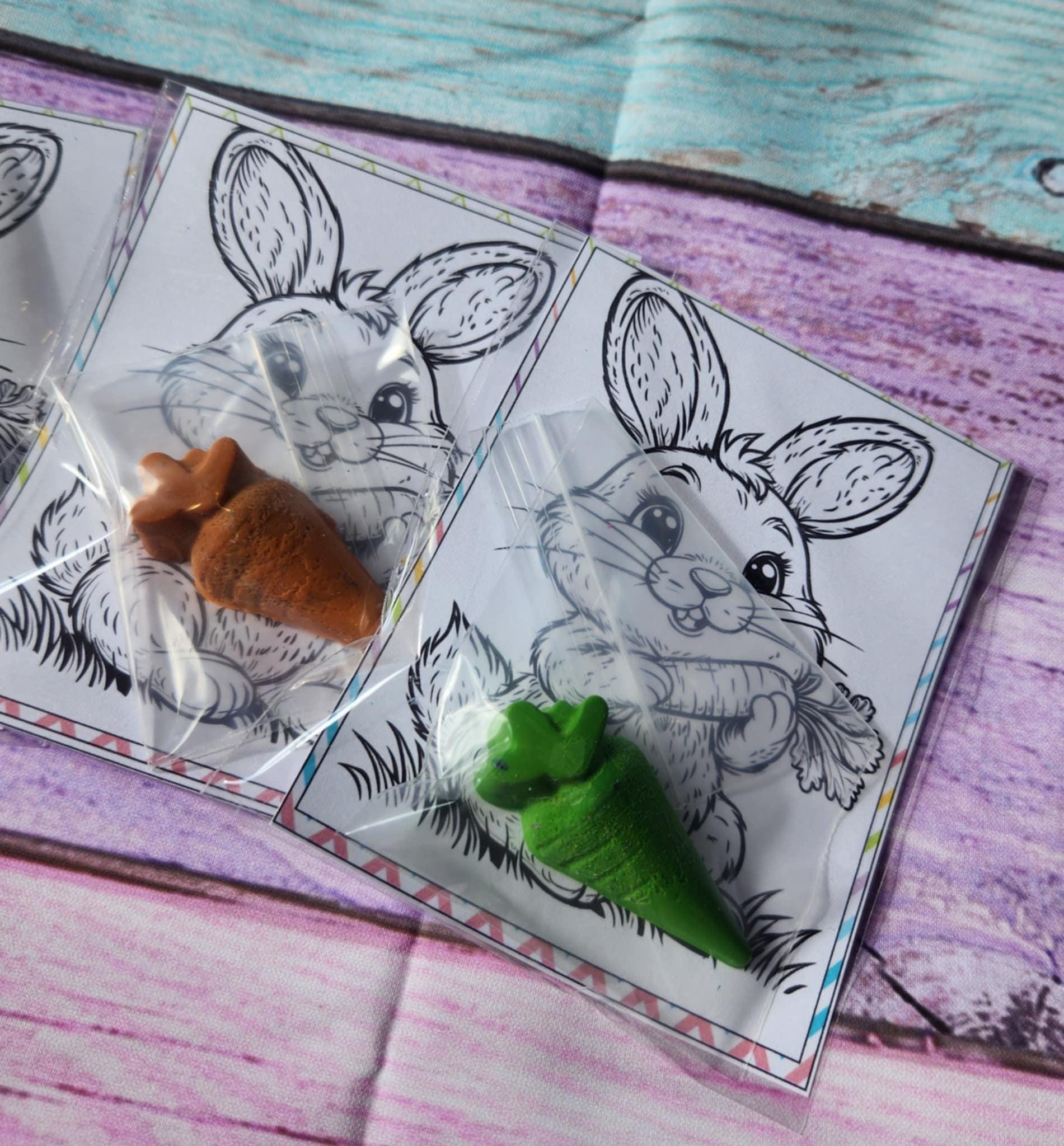 Easter Bunny Coloring Kit | Carrot Crayons | Kids Easter Basket Filler | Easter Party Favors | Non-Toxic Crayons | Spring Activity for Kids