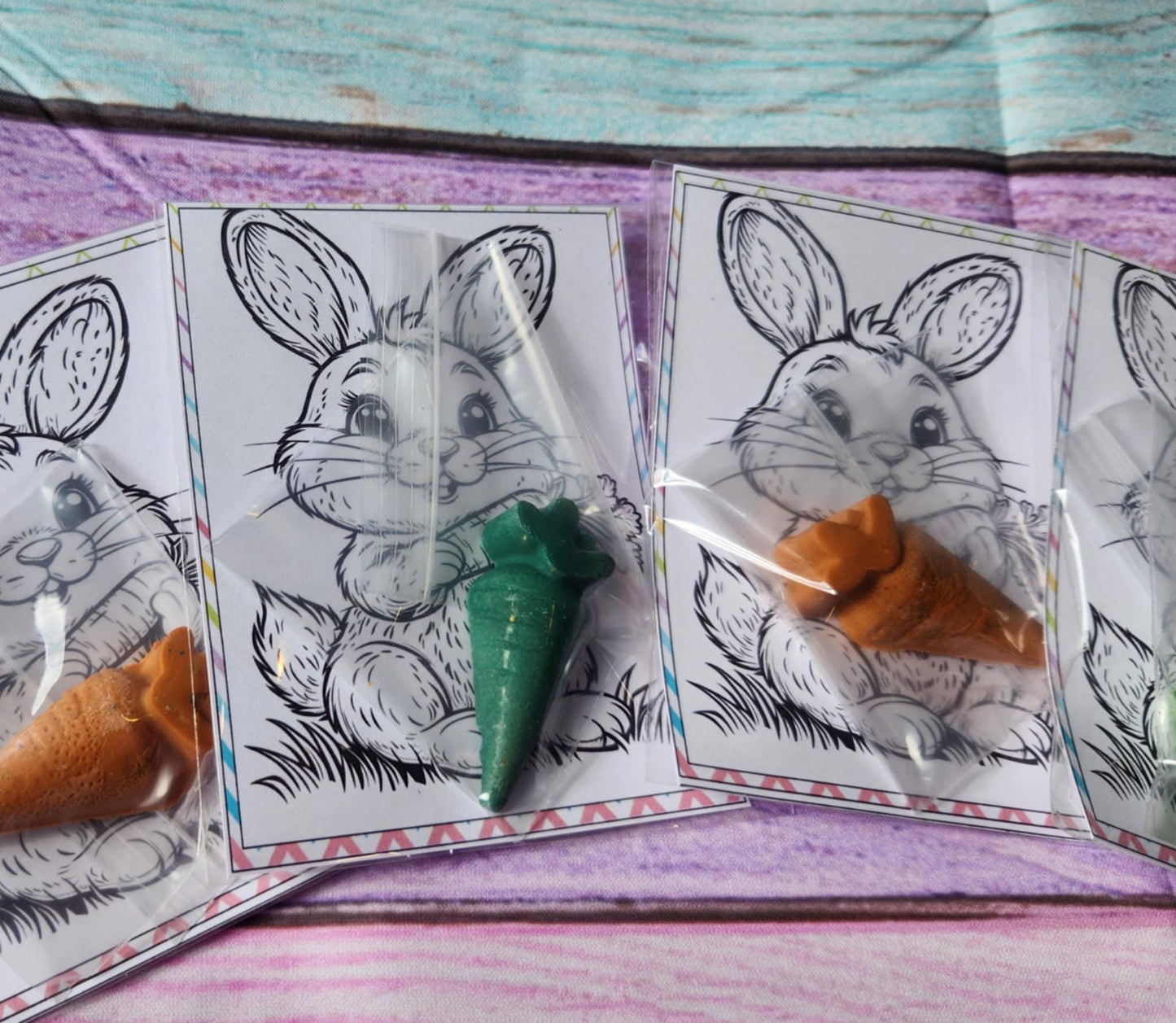 Easter Bunny Coloring Kit | Carrot Crayons | Kids Easter Basket Filler | Easter Party Favors | Non-Toxic Crayons | Spring Activity for Kids