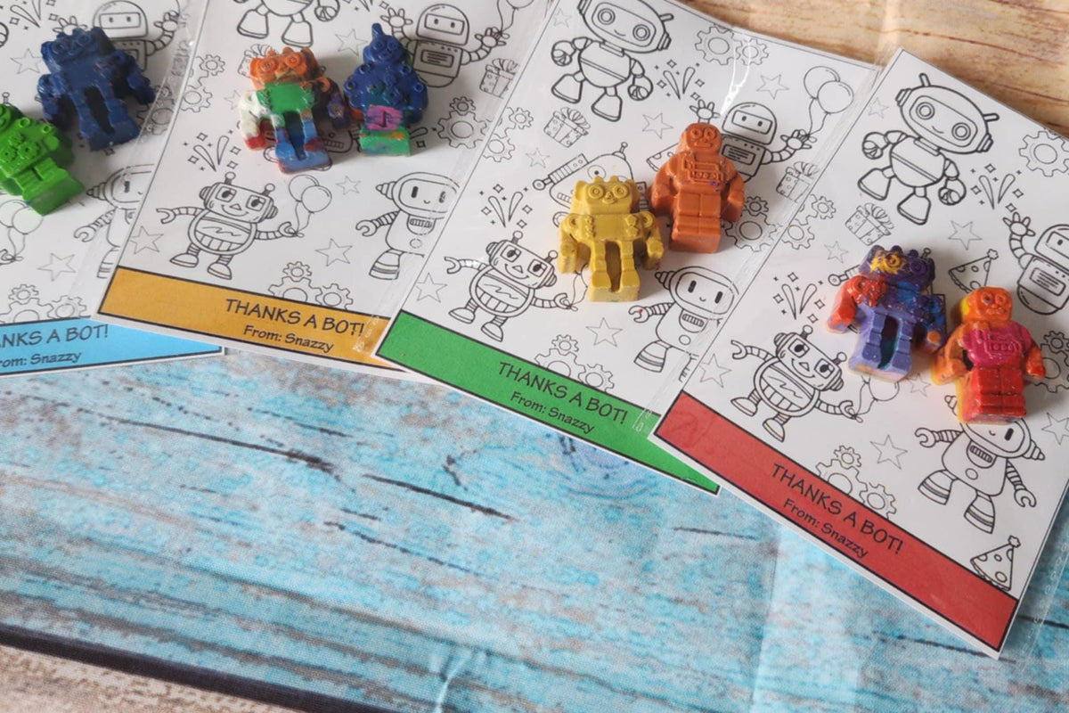 Robot Crayons, Party Favors, Customizable & Fun Coloring Gift!