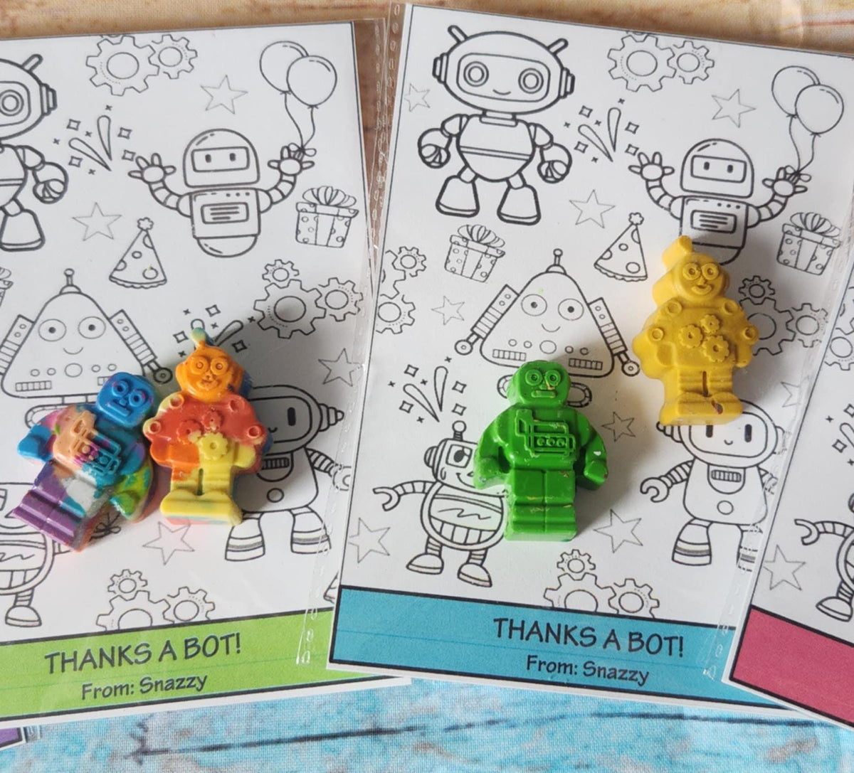 Robot Crayons, Party Favors, Customizable & Fun Coloring Gift!