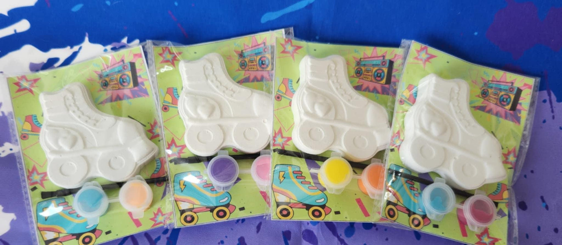 Skating & Rollerblade-Themed Plaster Paint Kits – | DIY Paint Activity | Birthday Party Favors | Retro Party | Kids Art Kit