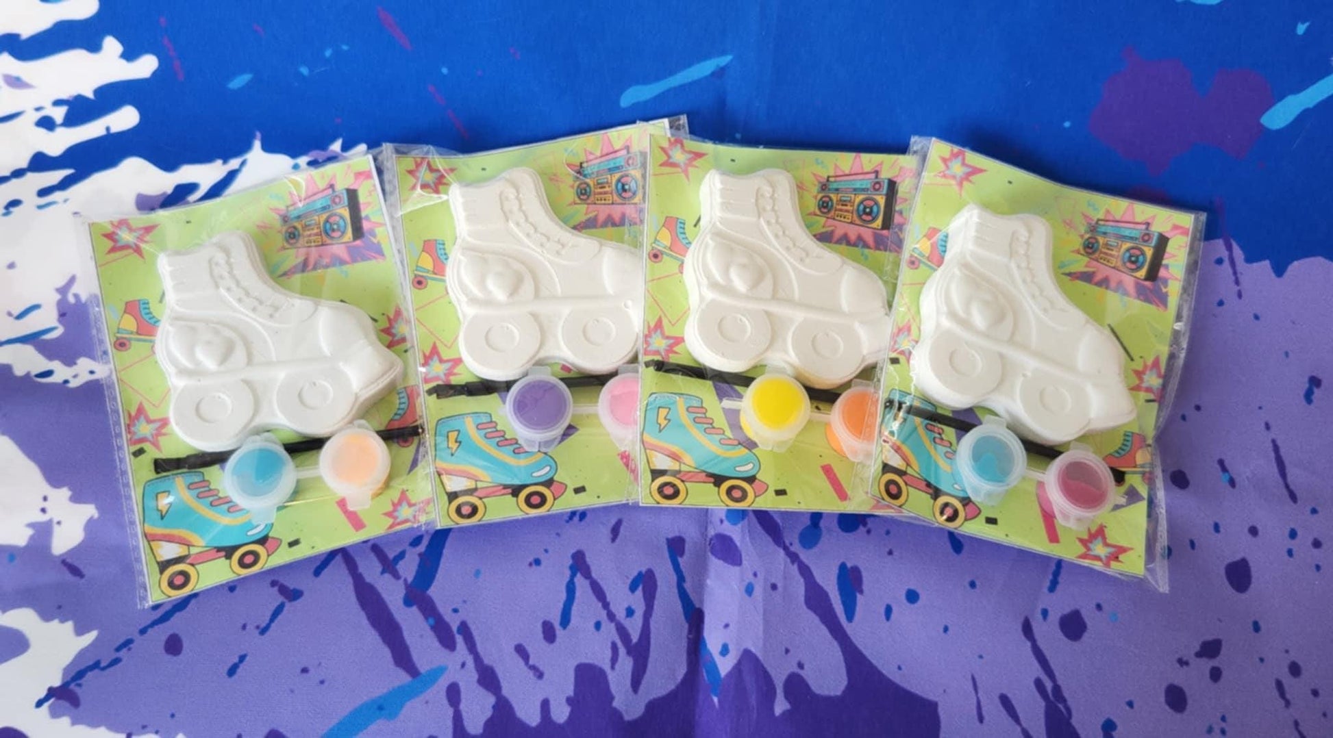Skating & Rollerblade-Themed Plaster Paint Kits – | DIY Paint Activity | Birthday Party Favors | Retro Party | Kids Art Kit
