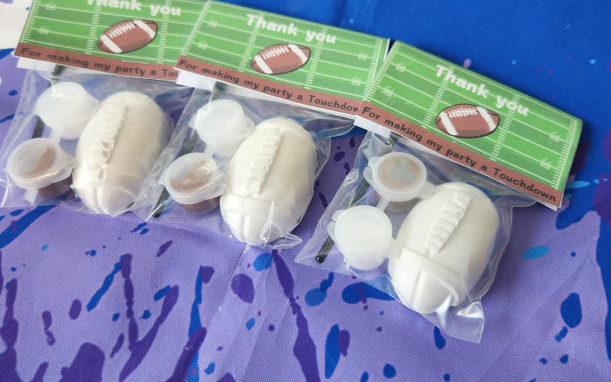 Mini Football-Themed Plaster Paint Kits – DIY Paint Activity for Kids! - Birthday Party Favors | Football Party | Kids Art Kit