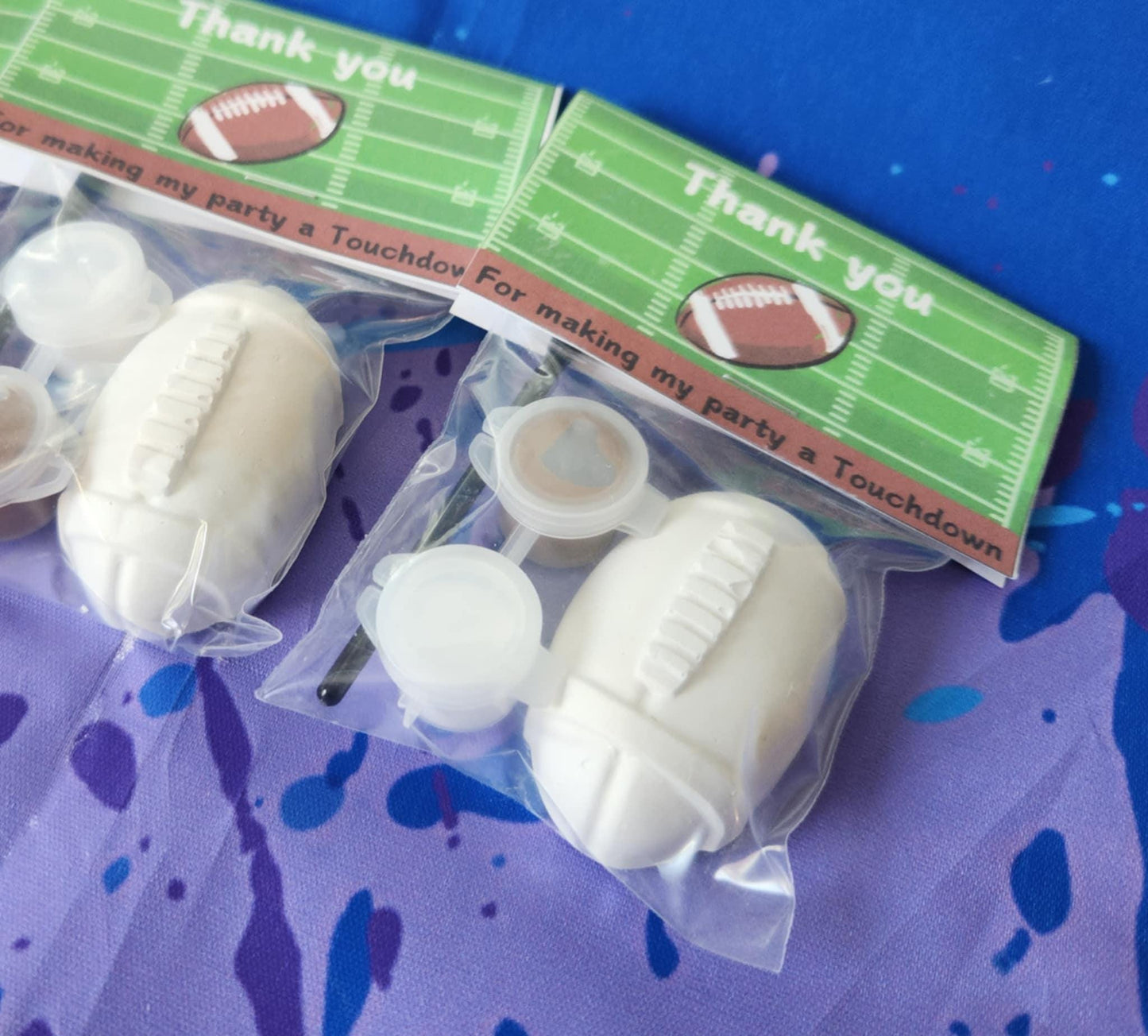 Mini Football-Themed Plaster Paint Kits – DIY Paint Activity for Kids! - Birthday Party Favors | Football Party | Kids Art Kit