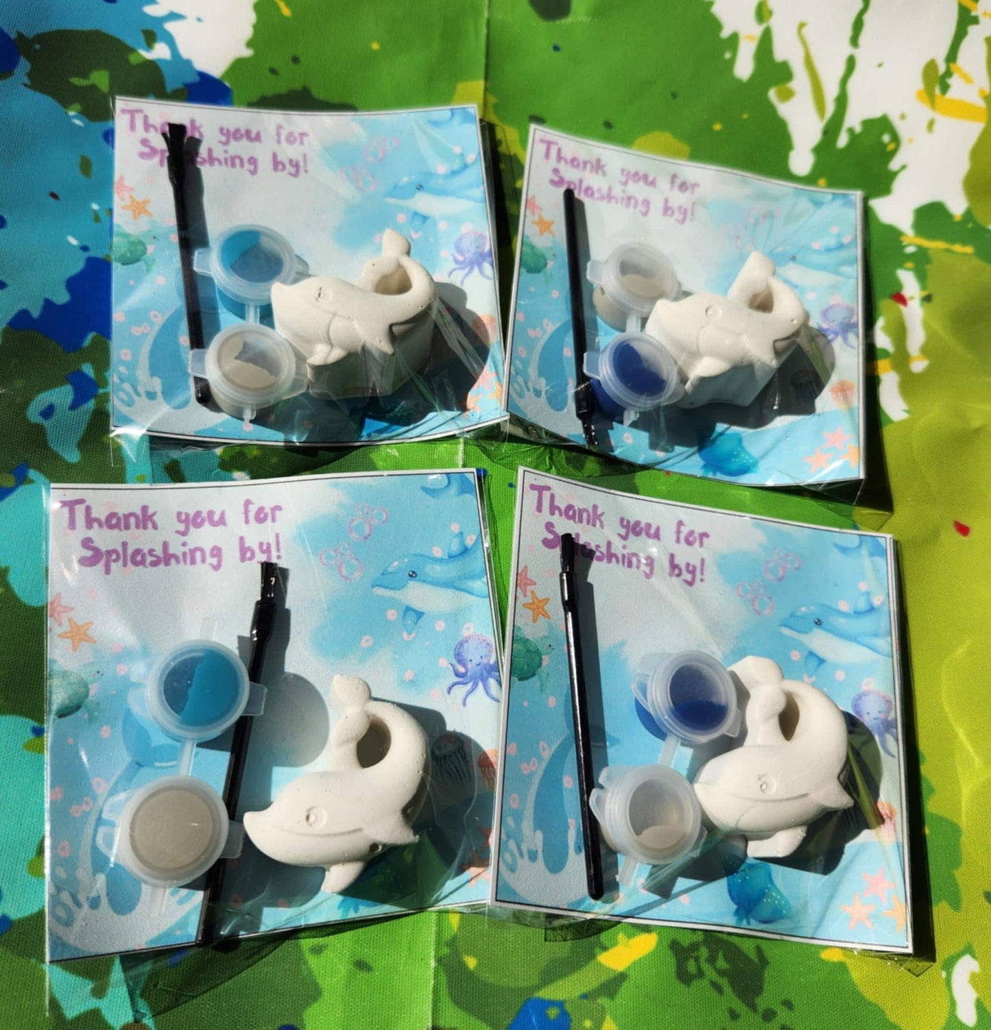 Dolphin Paint Kit Party Favors for Kids - Perfect for Birthdays and Events, Non-Toxic Paints Included - Party Bags