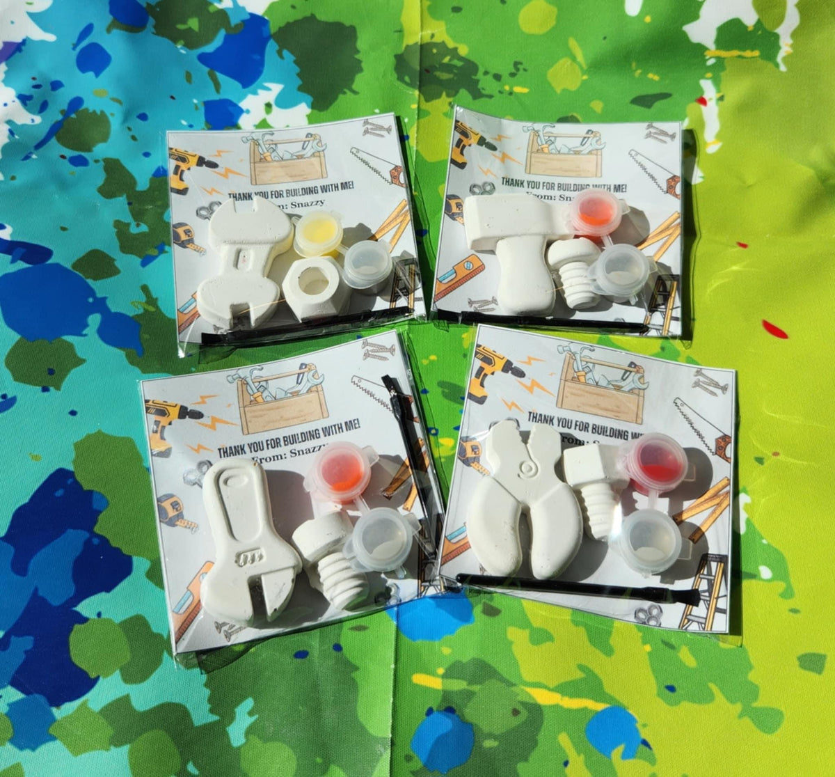 Tool Themed Plaster Paint Kits Perfect Birthday Party Favors for Kids l Building Tool Favors l Kids Activity l Kids Craft l DIY Painting
