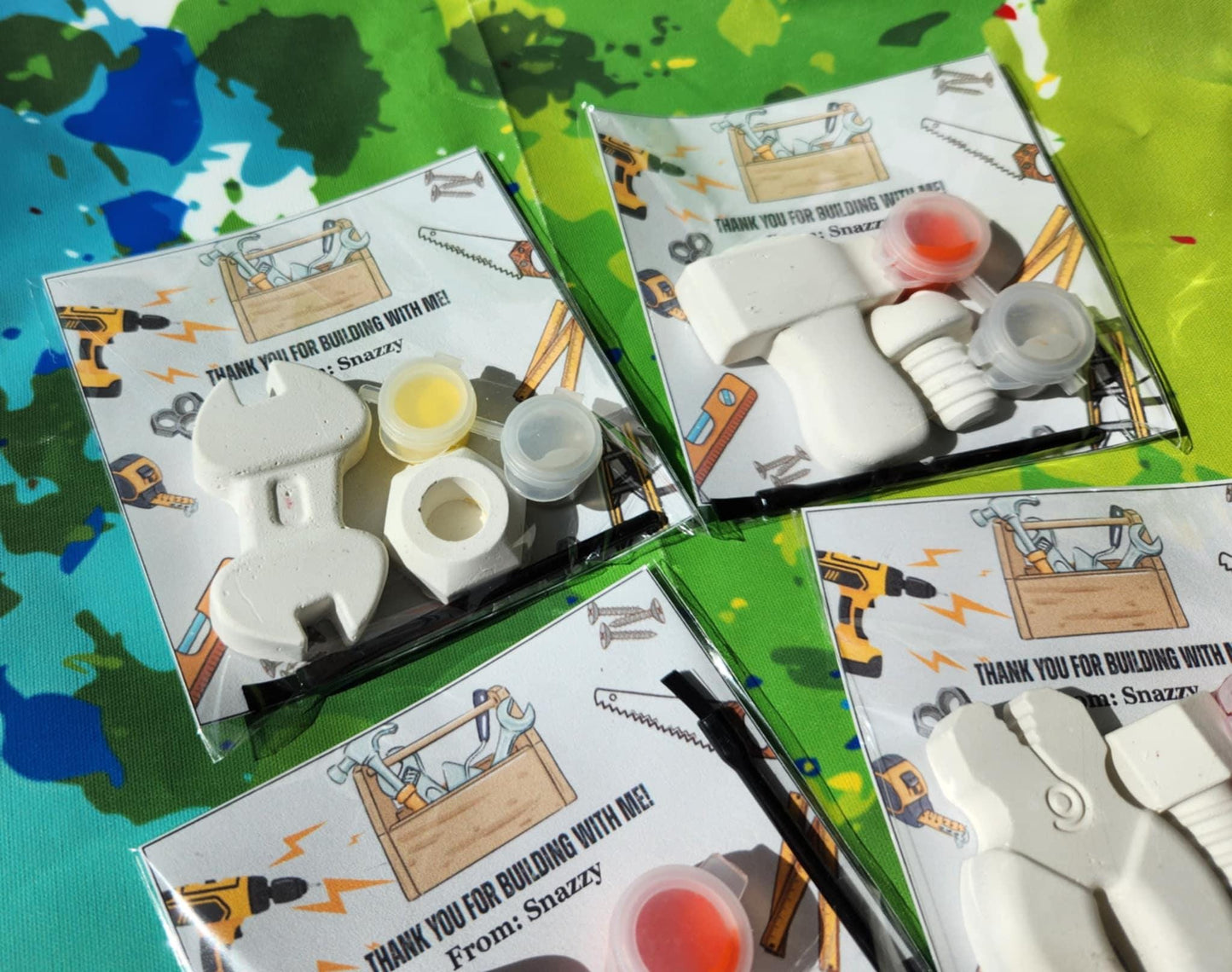 Tool Themed Plaster Paint Kits Perfect Birthday Party Favors for Kids l Building Tool Favors l Kids Activity l Kids Craft l DIY Painting