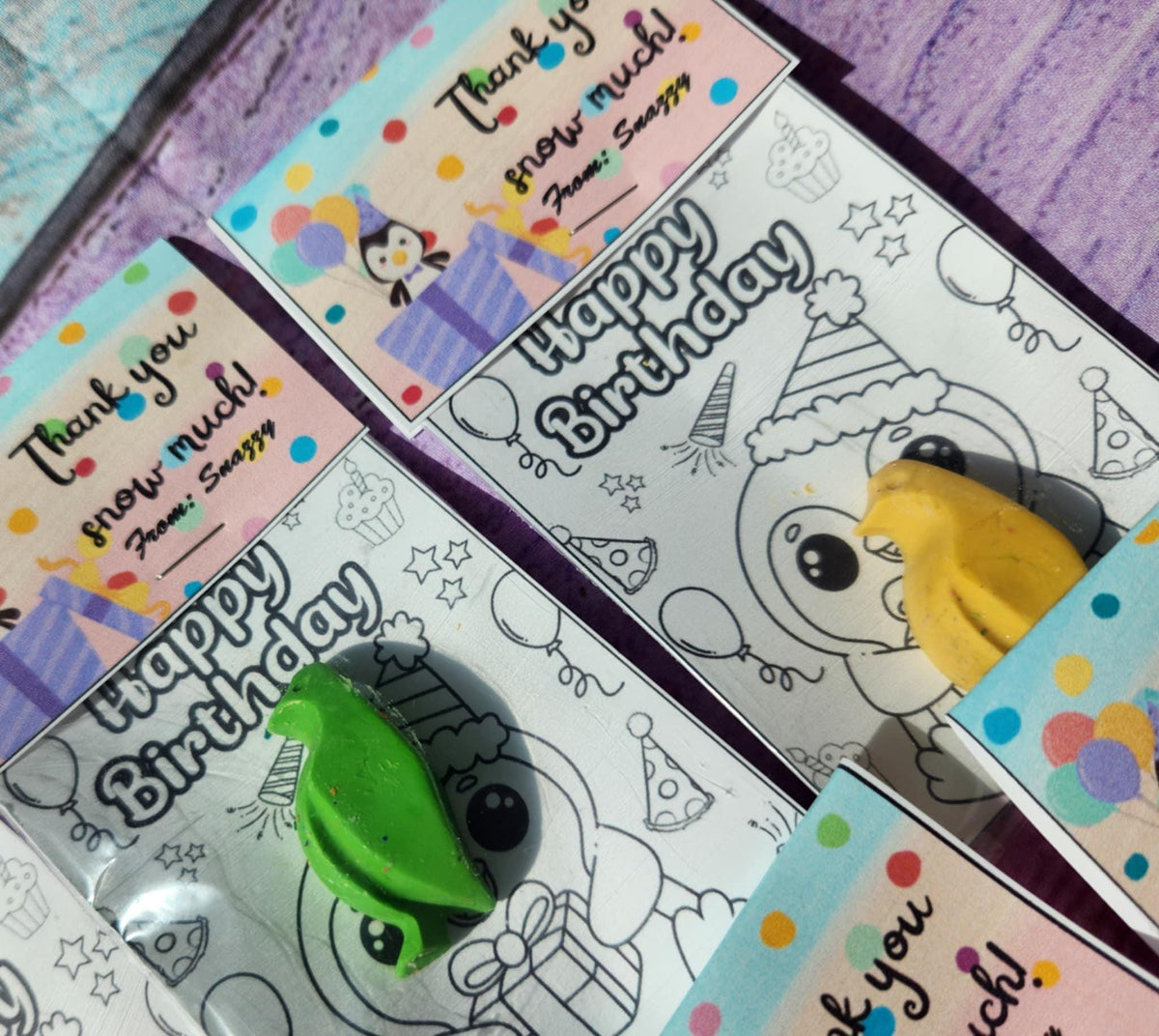 Penguin Mini Party Favors | Coloring Kits | Kids Birthday Goodies | Classroom Handouts | Penguin Crayons