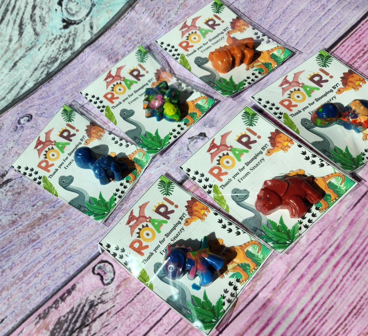 Dinosaur Mini Party Favors | Dinosaur Crayons | Boy Dino Birthday | Kids Party Favor Kits | Classroom Handouts