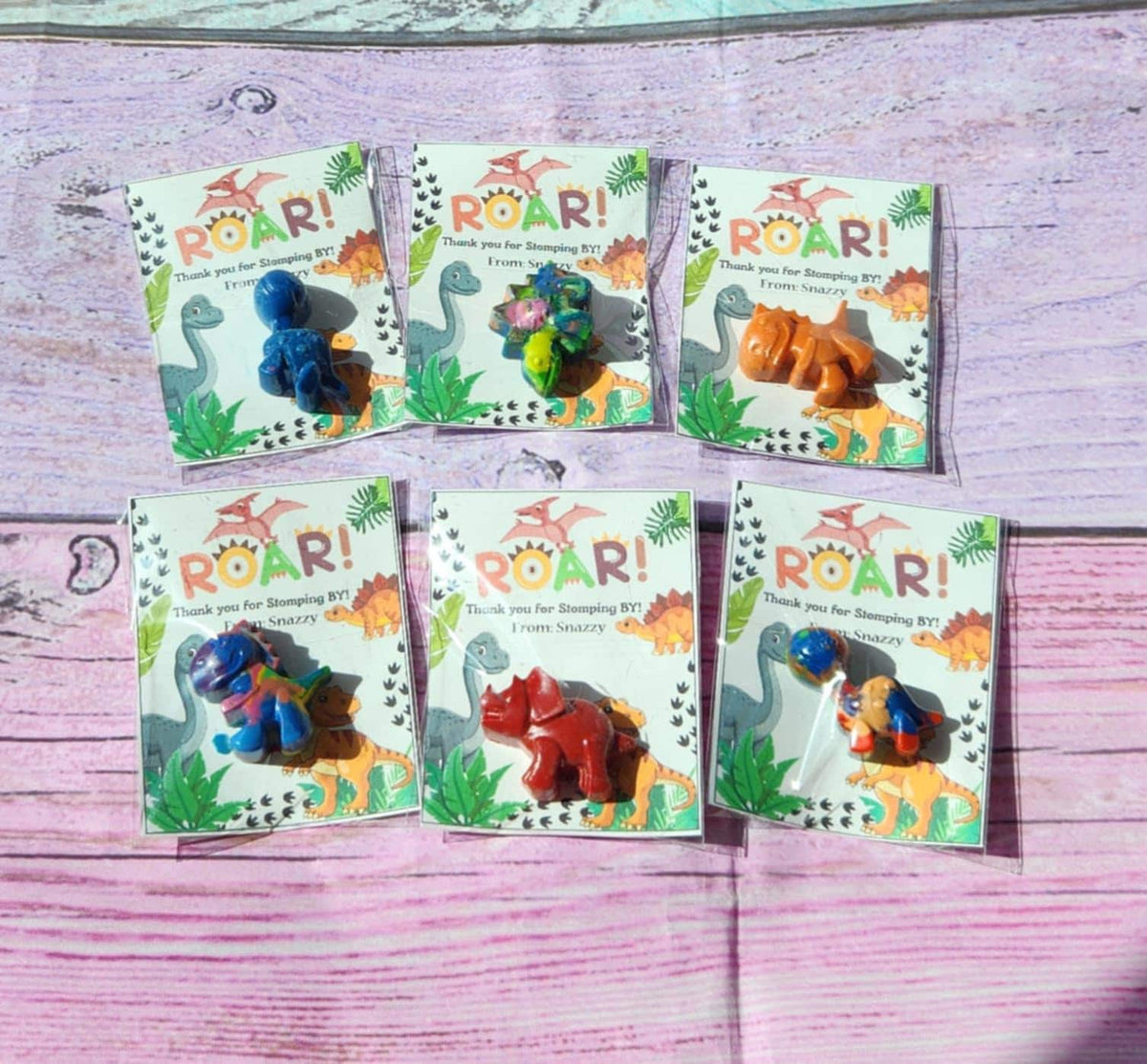 Dinosaur Mini Party Favors | Dinosaur Crayons | Boy Dino Birthday | Kids Party Favor Kits | Classroom Handouts