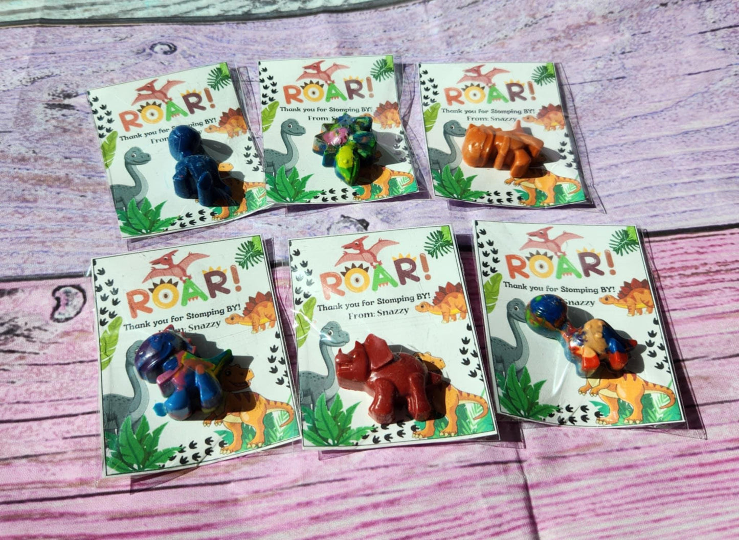 Dinosaur Mini Party Favors | Dinosaur Crayons | Boy Dino Birthday | Kids Party Favor Kits | Classroom Handouts