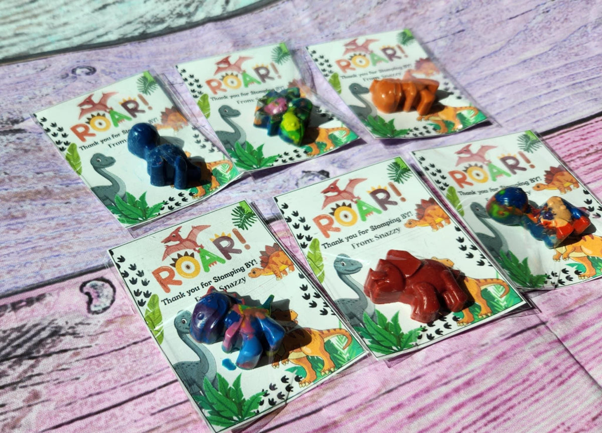 Dinosaur Mini Party Favors | Dinosaur Crayons | Boy Dino Birthday | Kids Party Favor Kits | Classroom Handouts