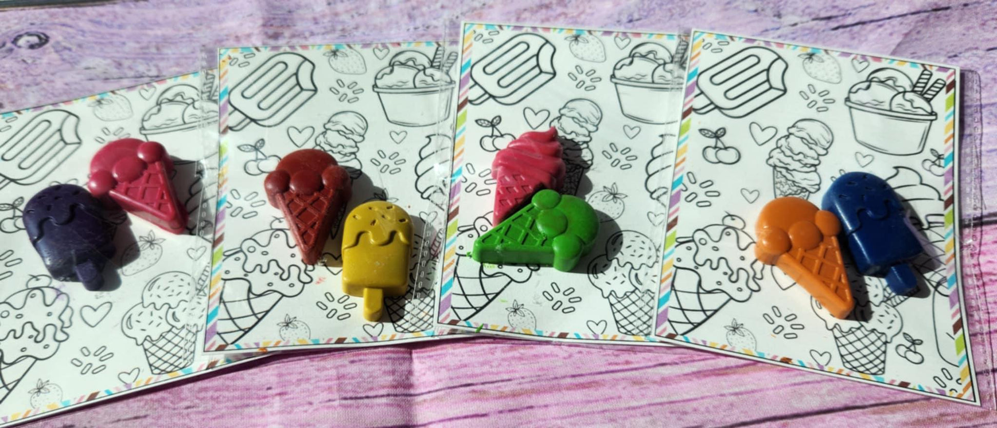 Ice Cream Crayons & Coloring Page: Party Favors Kit