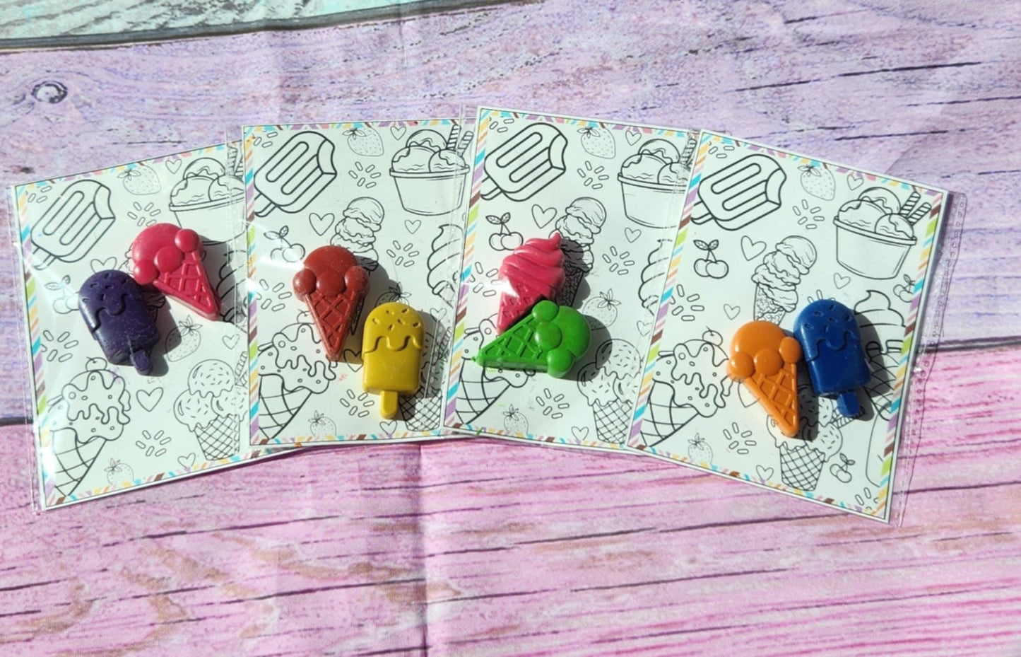 Ice Cream Crayons & Coloring Page: Party Favors Kit