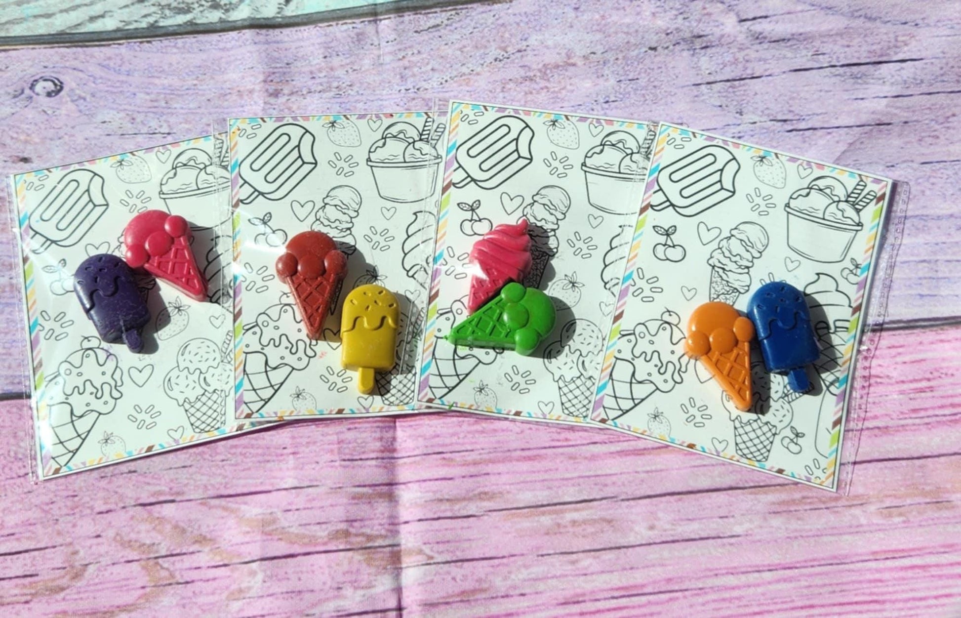 Ice Cream Crayons & Coloring Page: Party Favors Kit