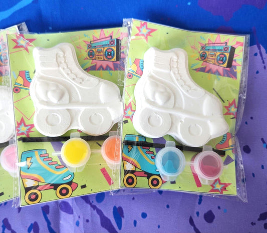 Skating & Rollerblade-Themed Plaster Paint Kits – | DIY Paint Activity | Birthday Party Favors | Retro Party | Kids Art Kit