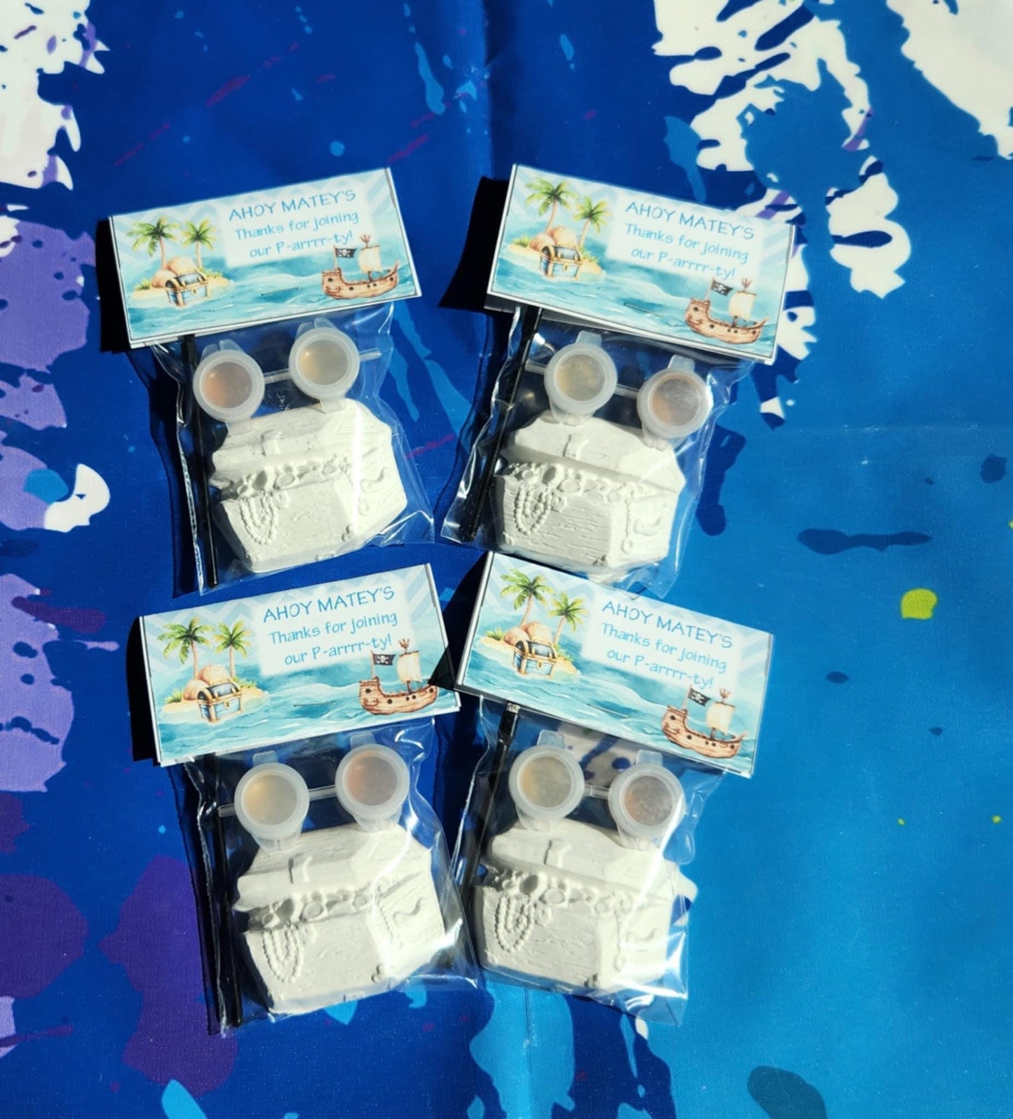 Pirate Chest Paint Your Own Kit, Pirate Party Favor, DIY Kids Craft, Treasure Hunt Birthday Activity, Non Candy Gift