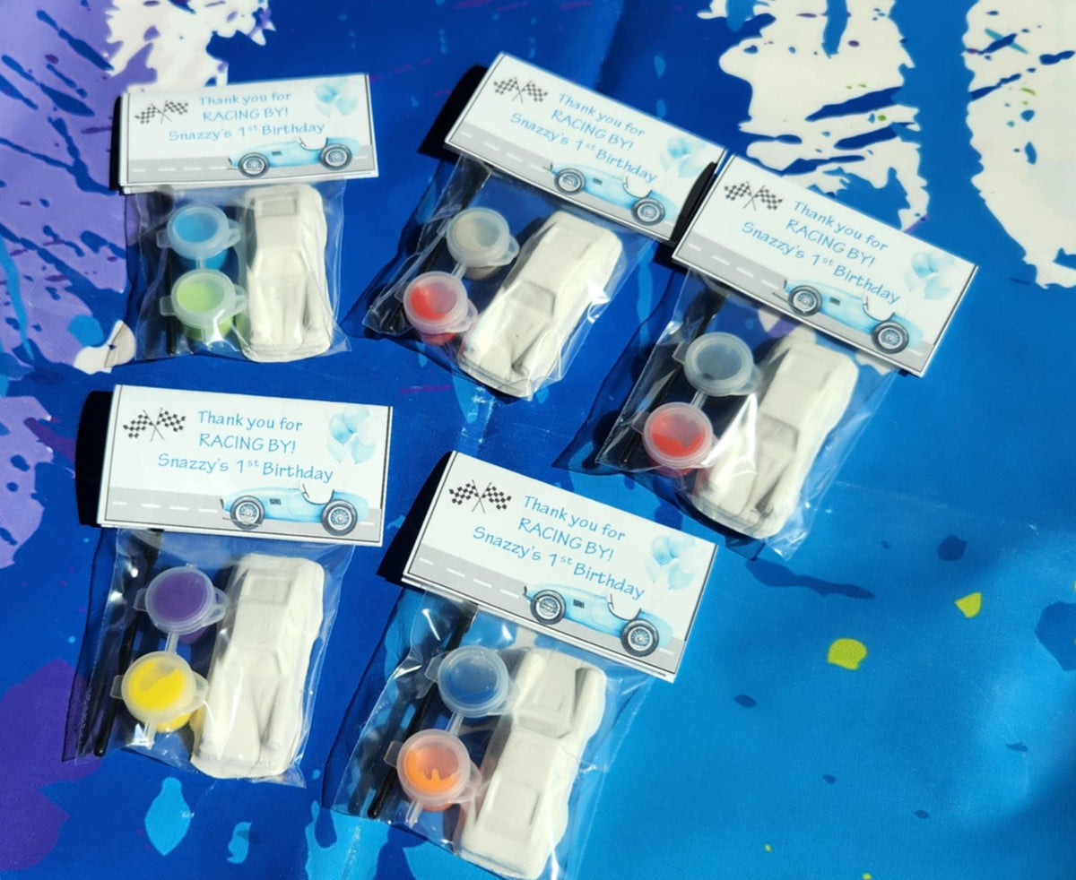 Car Party-Themed Plaster Paint Kits for Kids | DIY Paint Activity | Birthday Party Favors- Perfect Birthday Party Favors or Activity