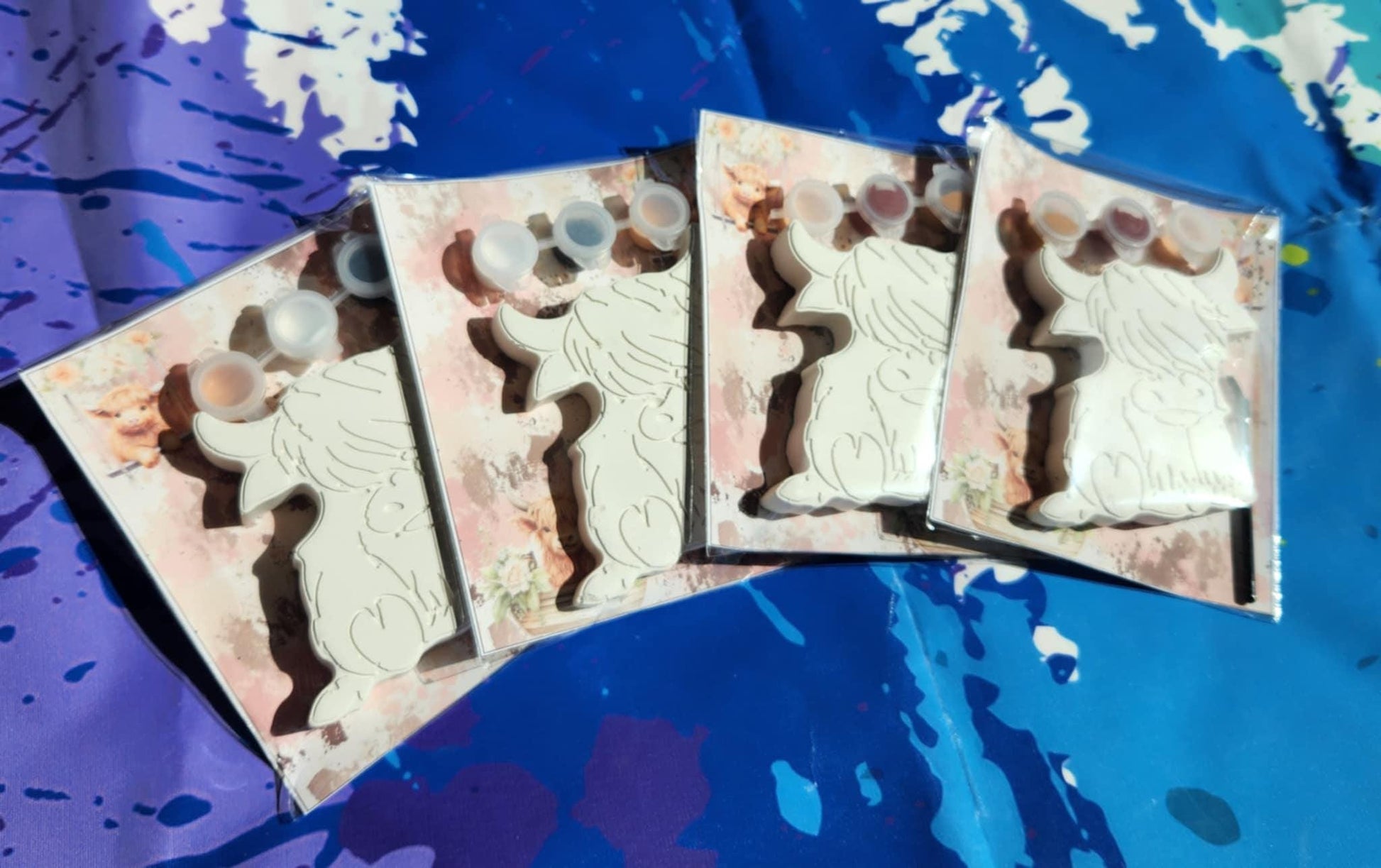Highland Cow-Themed Plaster Paint Kits for Kids | DIY Paint Activity | Birthday Party Favors