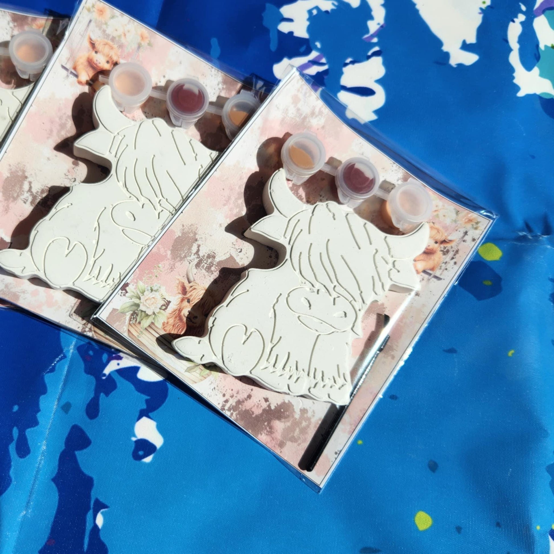 Highland Cow-Themed Plaster Paint Kits for Kids | DIY Paint Activity | Birthday Party Favors