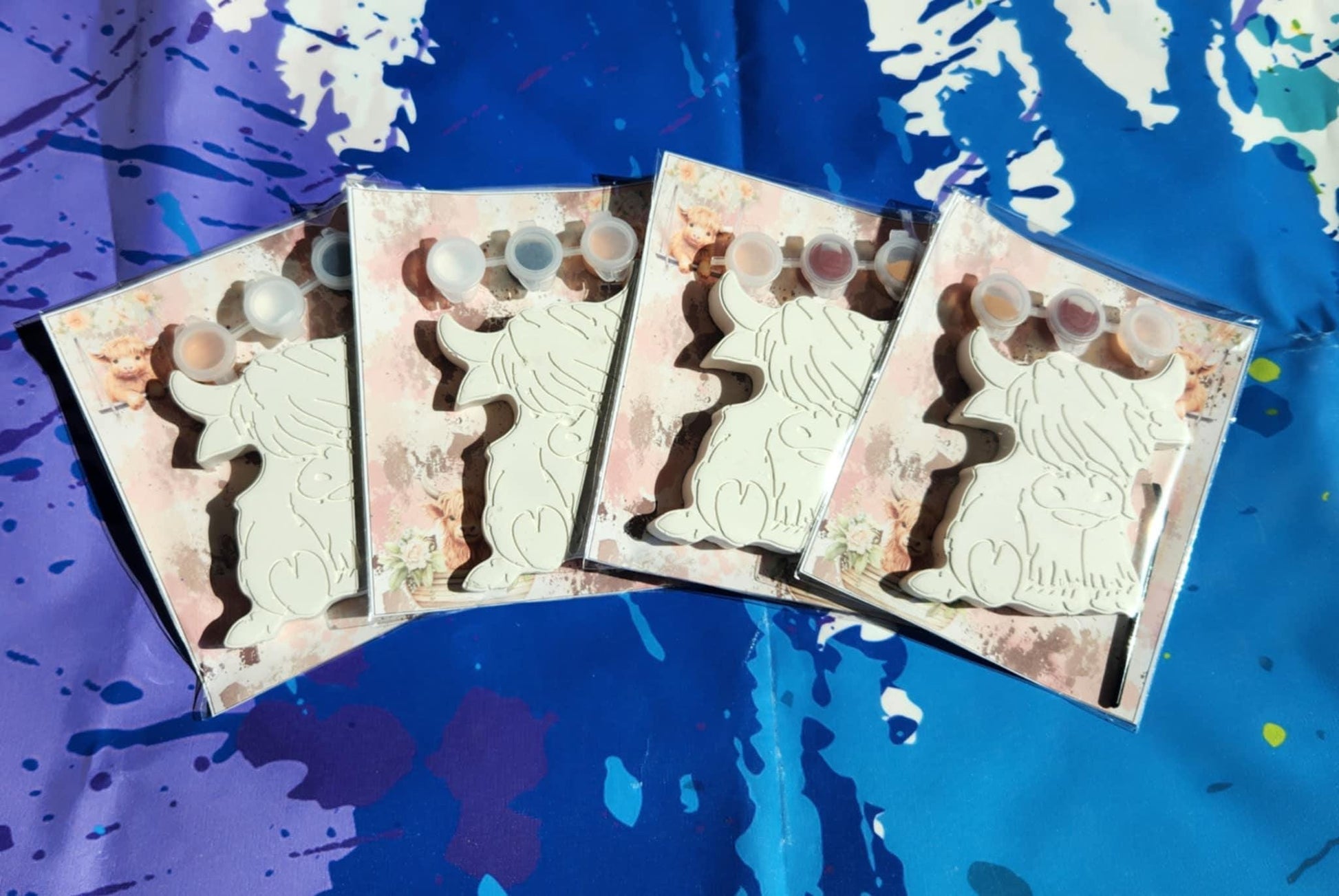 Highland Cow-Themed Plaster Paint Kits for Kids | DIY Paint Activity | Birthday Party Favors