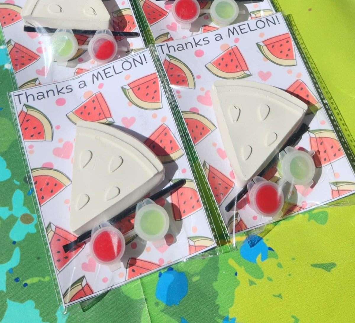 Watermelon Plaster Paint Kits - Fun DIY Craft for Kids Birthday Party Favors - Birthday Activities - Thank You Gift