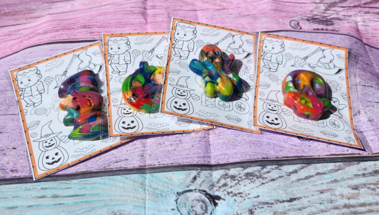Halloween Coloring Kits – Crayon Party Favors | Trick or Treat Bags | Halloween Class Gifts | Kids Coloring Activity | Halloween Crayons