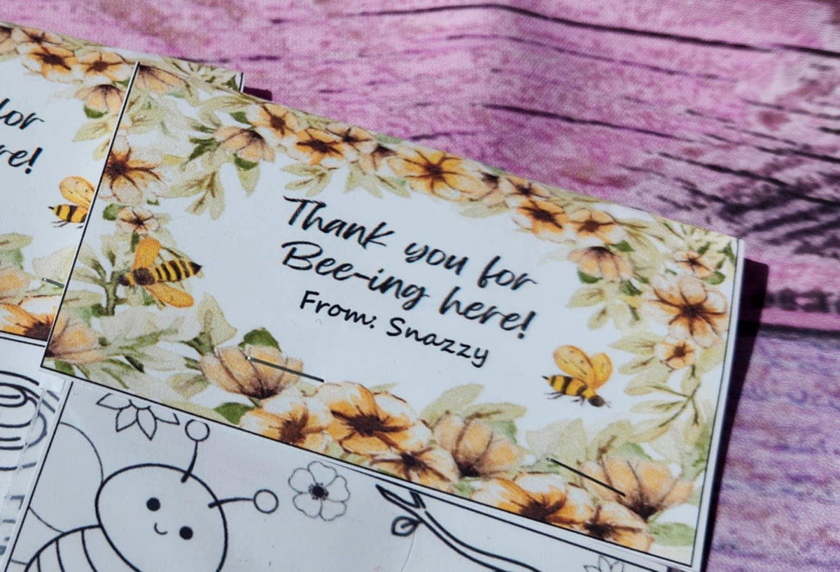 Bee & Flower Crayon Coloring Kits – Bee-Day Birthday Favors | Kids Party Activity | Thank You Gifts | Non-Toxic Crayons with Coloring Page