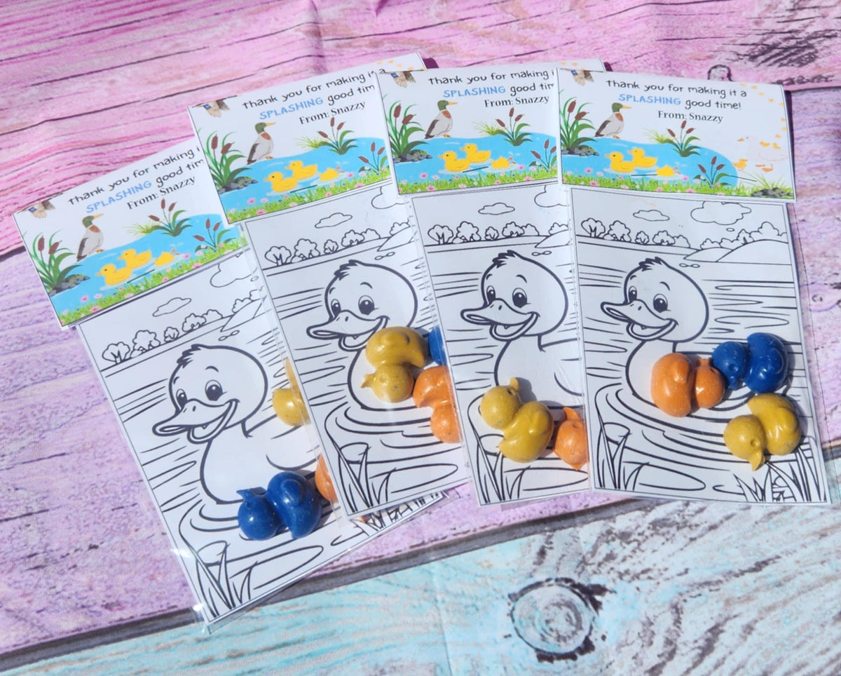 Duck Crayons Coloring Kits – Duck Party Favors | Basket Fillers | Non-Candy Gifts | Kids Birthday Favor | Handmade Non-Toxic Crayons