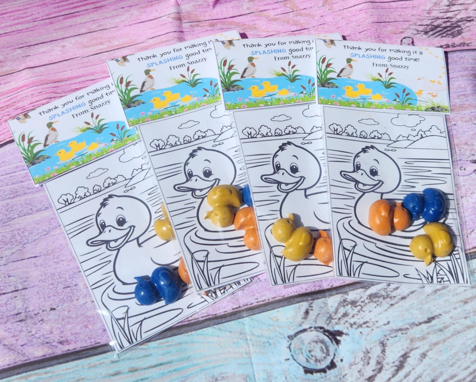 Duck Crayons Coloring Kits – Duck Party Favors | Basket Fillers | Non-Candy Gifts | Kids Birthday Favor | Handmade Non-Toxic Crayons