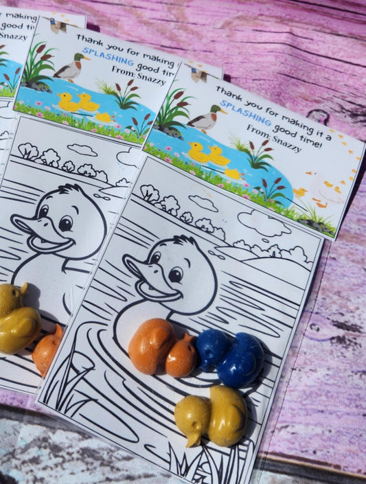Duck Crayons Coloring Kits – Duck Party Favors | Basket Fillers | Non-Candy Gifts | Kids Birthday Favor | Handmade Non-Toxic Crayons