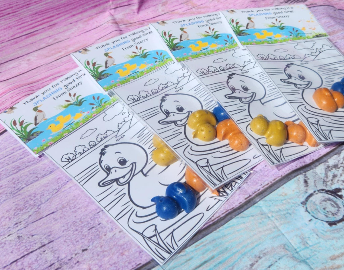 Duck Crayons Coloring Kits – Duck Party Favors | Basket Fillers | Non-Candy Gifts | Kids Birthday Favor | Handmade Non-Toxic Crayons