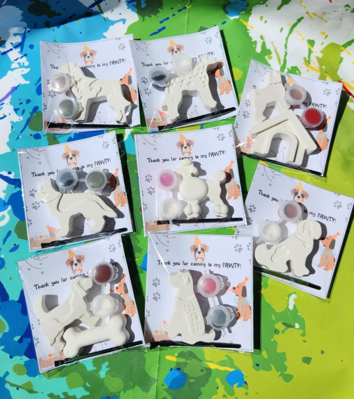 Dog Theme Party Favors l Plaster Pain Kits l Kids Craft l DIY Paint Kits l Party Activity l Thank you Gift l Thank You Favors l Kids Art