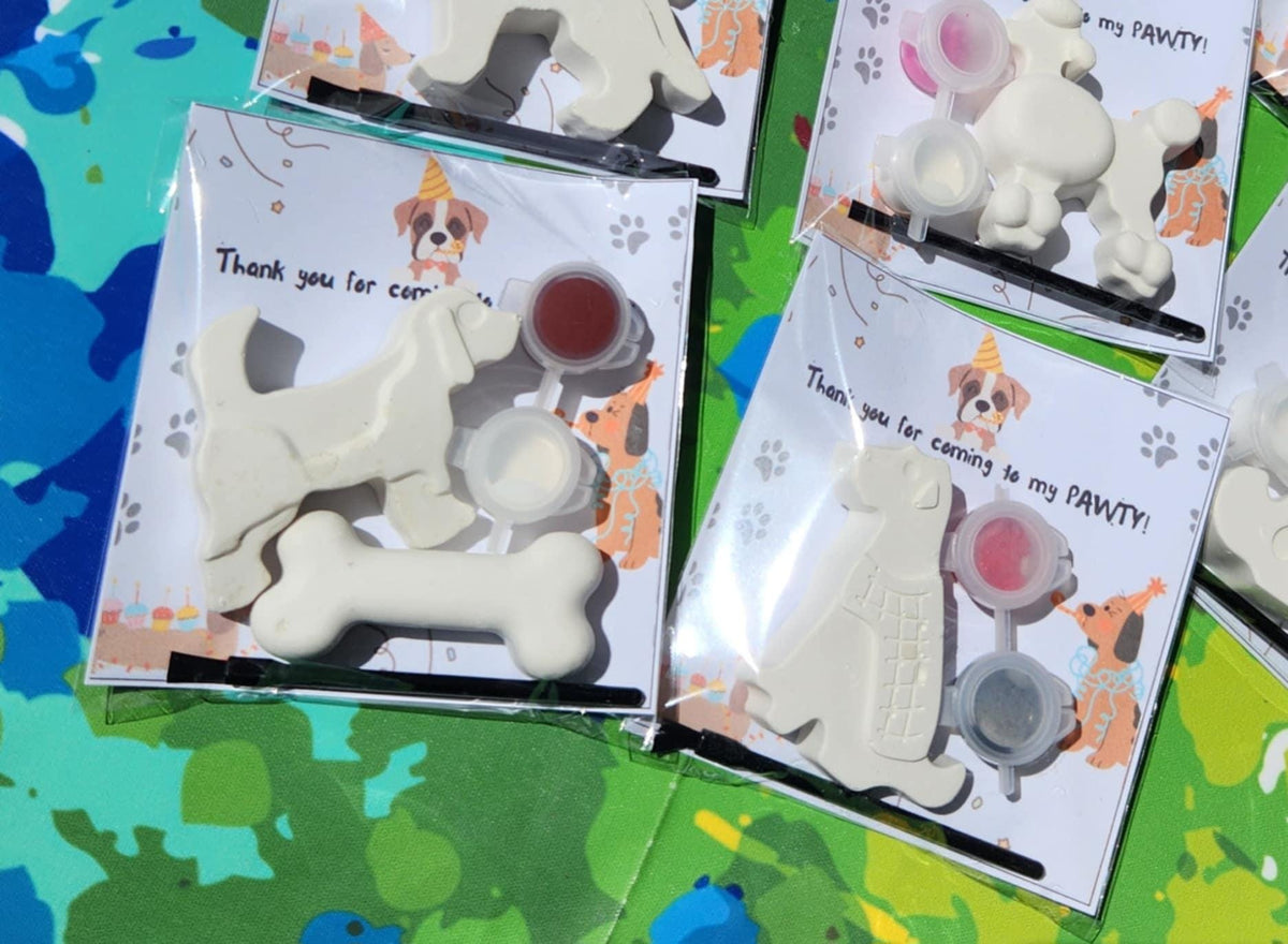Dog Theme Party Favors l Plaster Pain Kits l Kids Craft l DIY Paint Kits l Party Activity l Thank you Gift l Thank You Favors l Kids Art