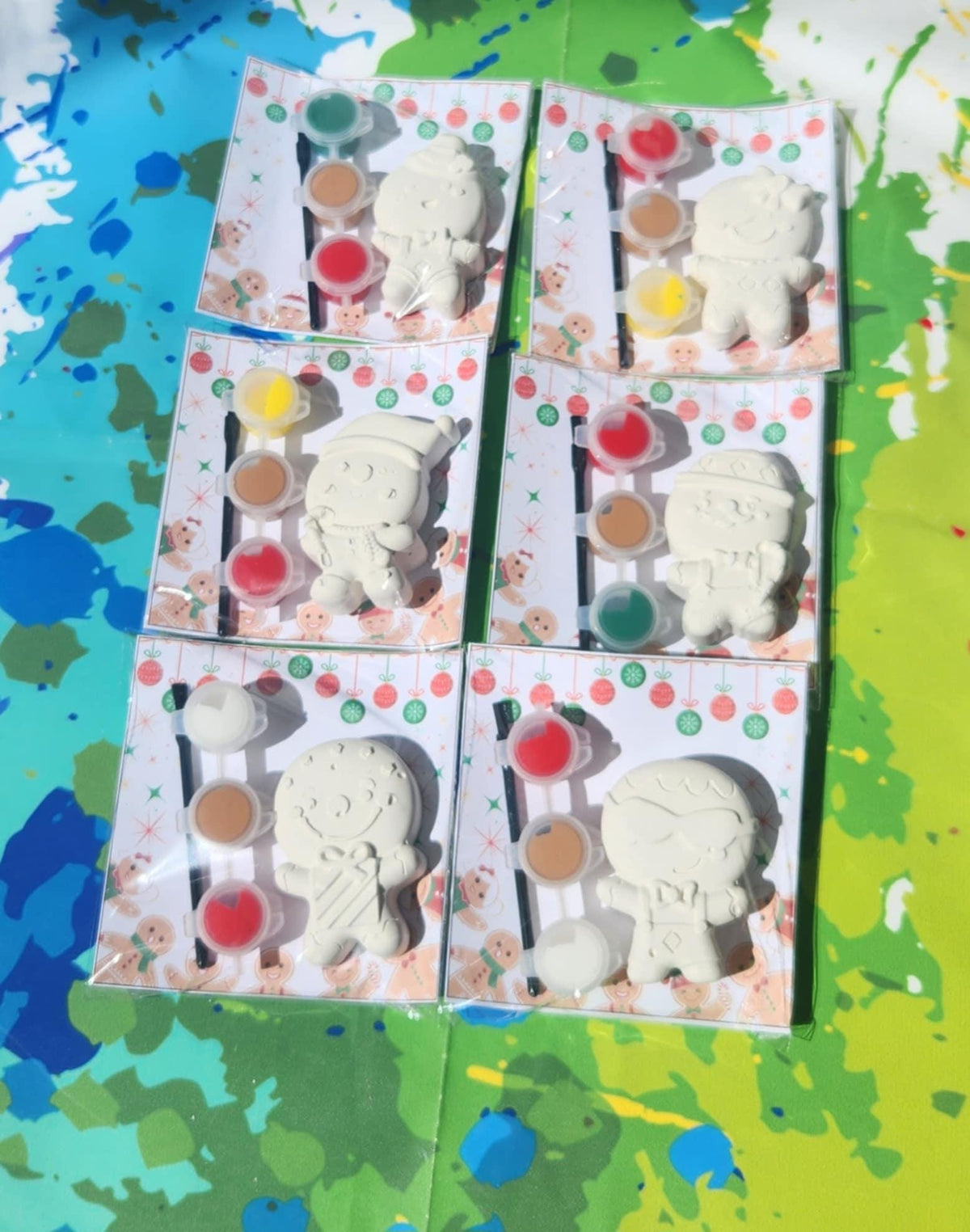 Gingerbread Mini Paint Kit: Christmas DIY Craft, Party Favor