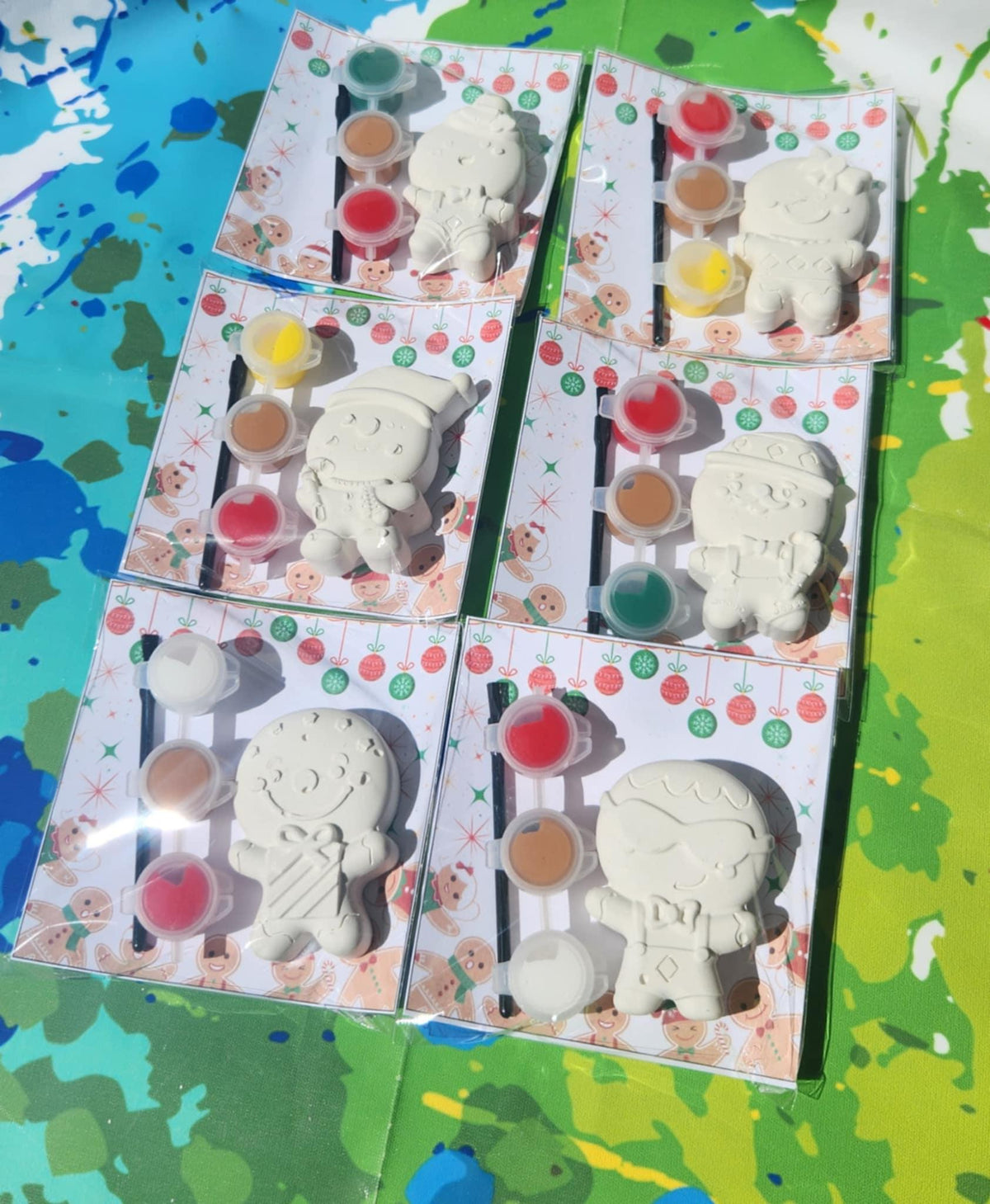 Gingerbread Mini Paint Kit: Christmas DIY Craft, Party Favor
