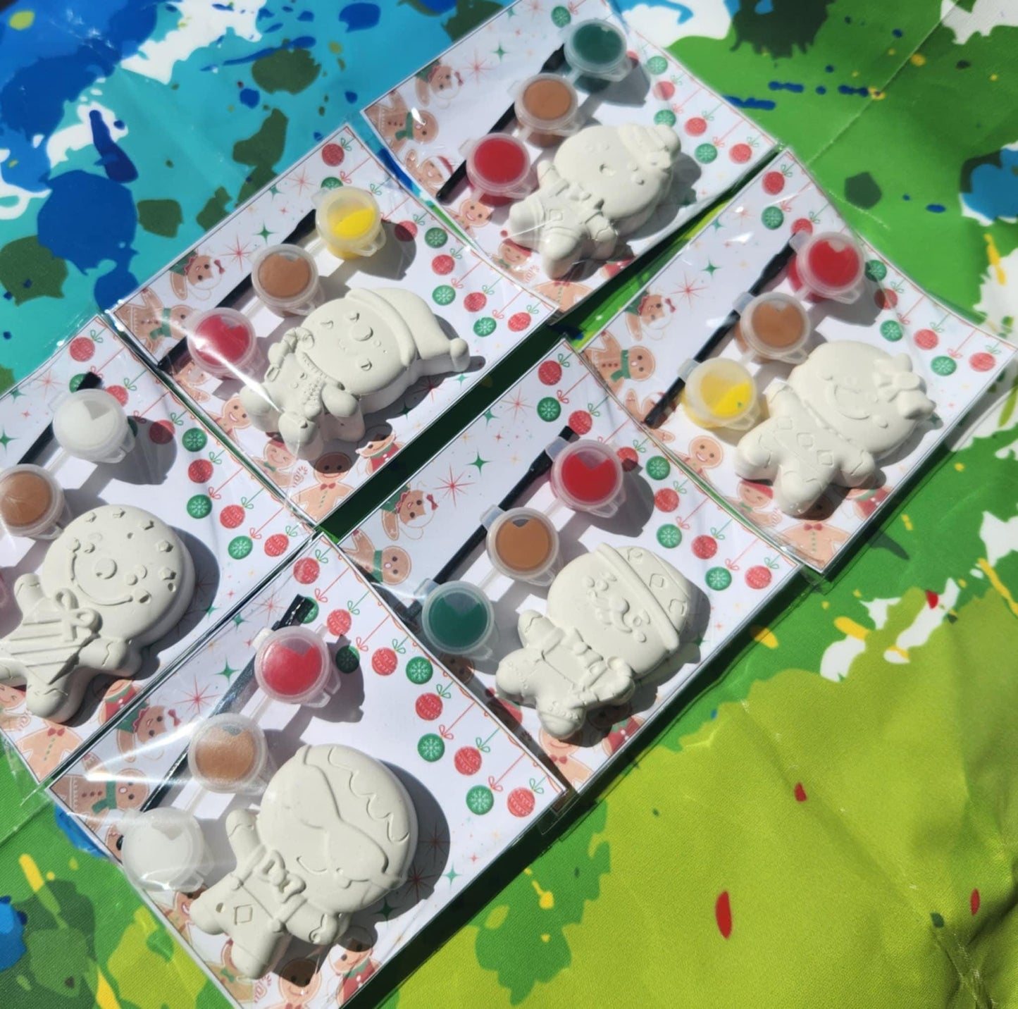 Gingerbread Mini Paint Kit: Christmas DIY Craft, Party Favor