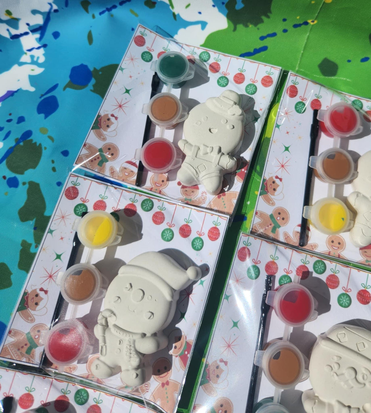 Gingerbread Mini Paint Kit: Christmas DIY Craft, Party Favor