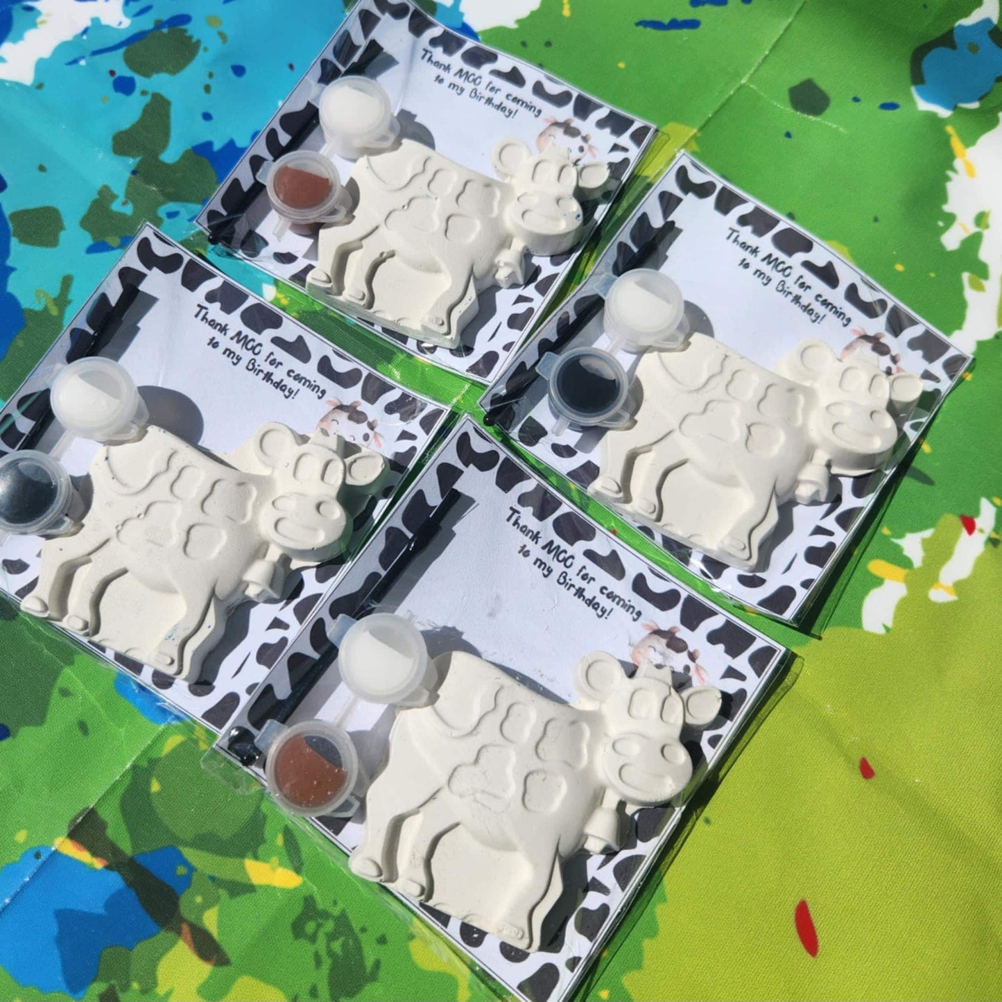 Cow Paint Kit Party Favor, Farm Birthday Craft, Barnyard Kids Activity Gift