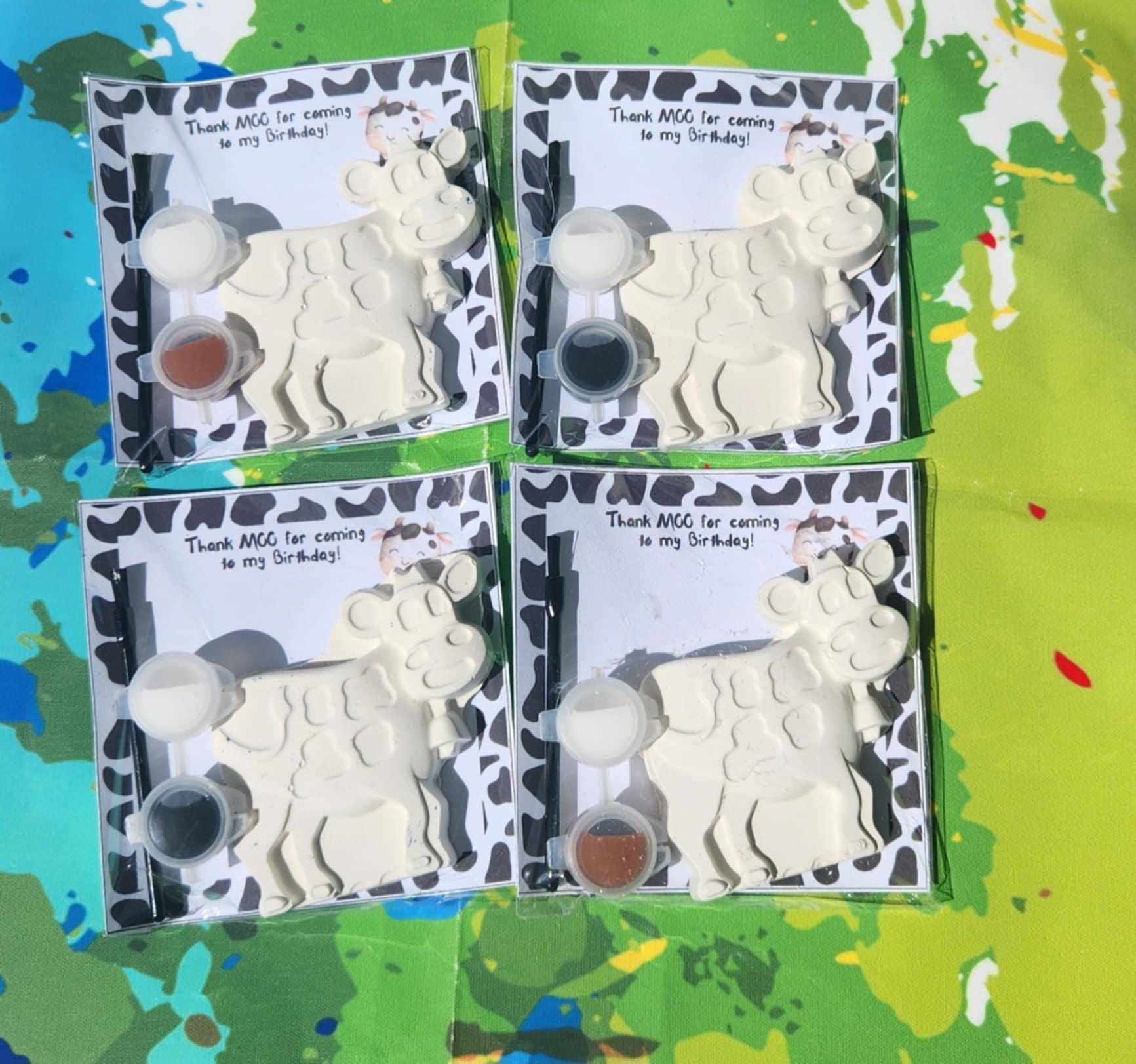 Cow Paint Kit Party Favor, Farm Birthday Craft, Barnyard Kids Activity Gift