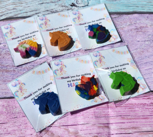 Unicorn Crayons with Cards | Unicorn Birthday Party Favors | Magical Party Favors | Classroom Favors | Unicorn Themed Party